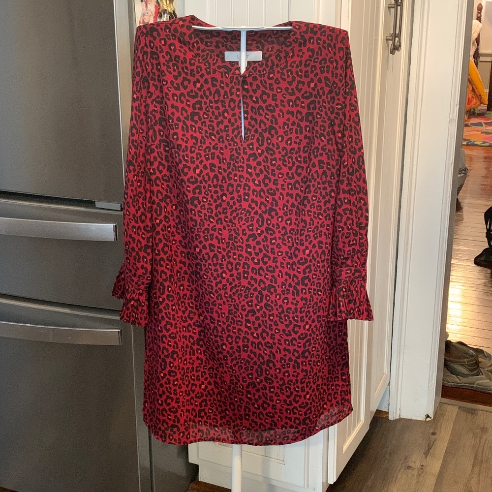 Loft animal print‎ fully lined sheath dress. Worn once